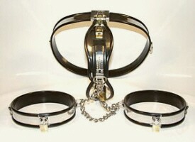 Chastity belt,
          with thigh cuffs